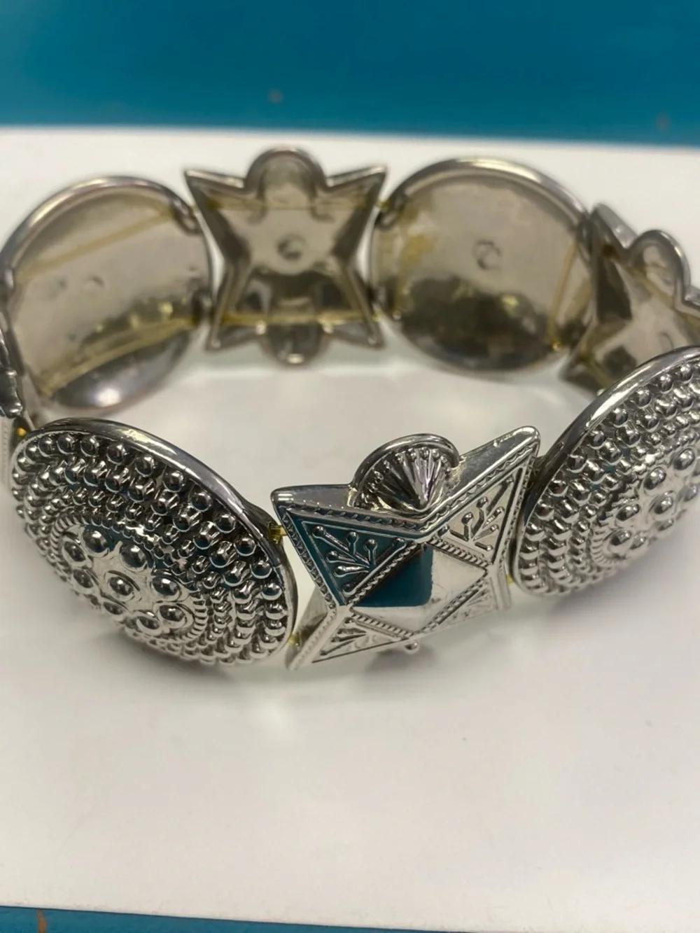 Silver-Tone Concho Stretch Bracelet